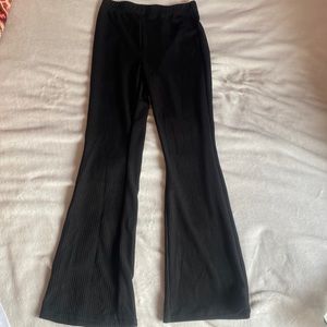Shein high waisted ribbed knit flare leg pants